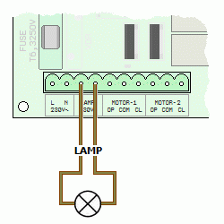 AUTOTECH AT-8070 - Σύνδεση φανού ειδοποίησης η λαμπτήρα φωτισμού